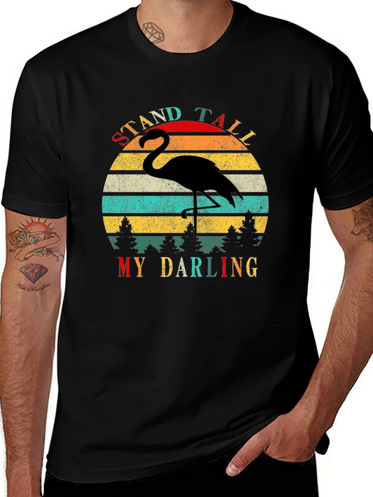 Retro Flamingo T-Shirt - Stand Tall My Darling
