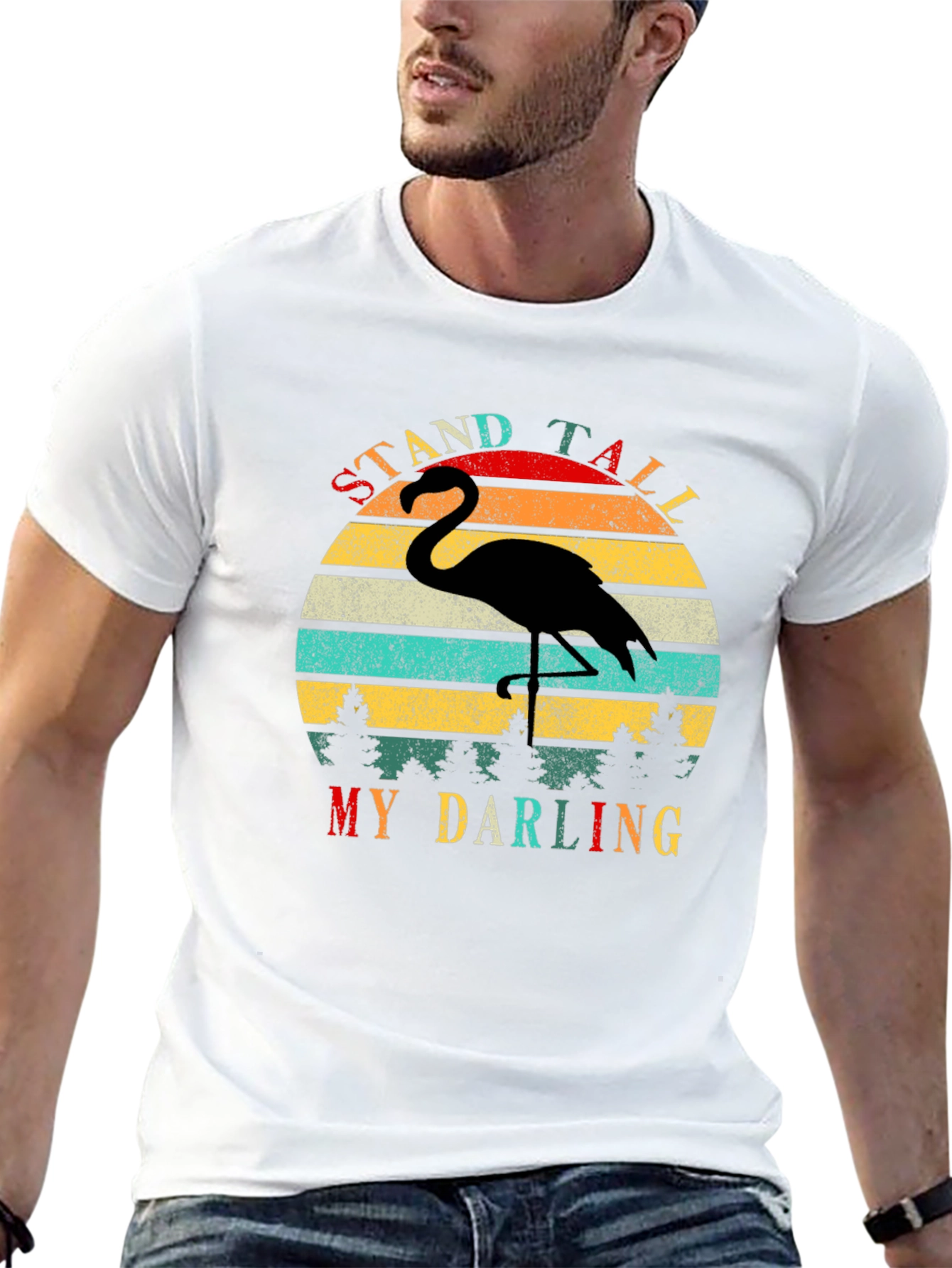 Retro Flamingo T-Shirt - Stand Tall My Darling