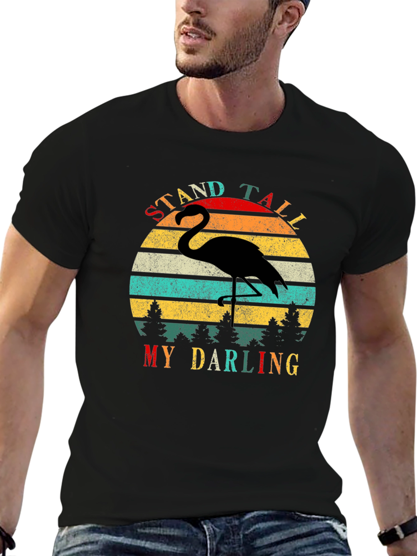 Retro Flamingo T-Shirt - Stand Tall My Darling