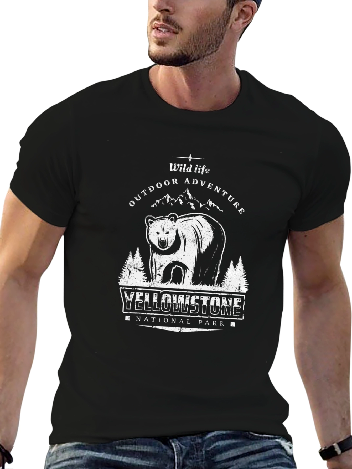 Yellowstone Bear Graphic T-Shirt - Outdoor Adventure