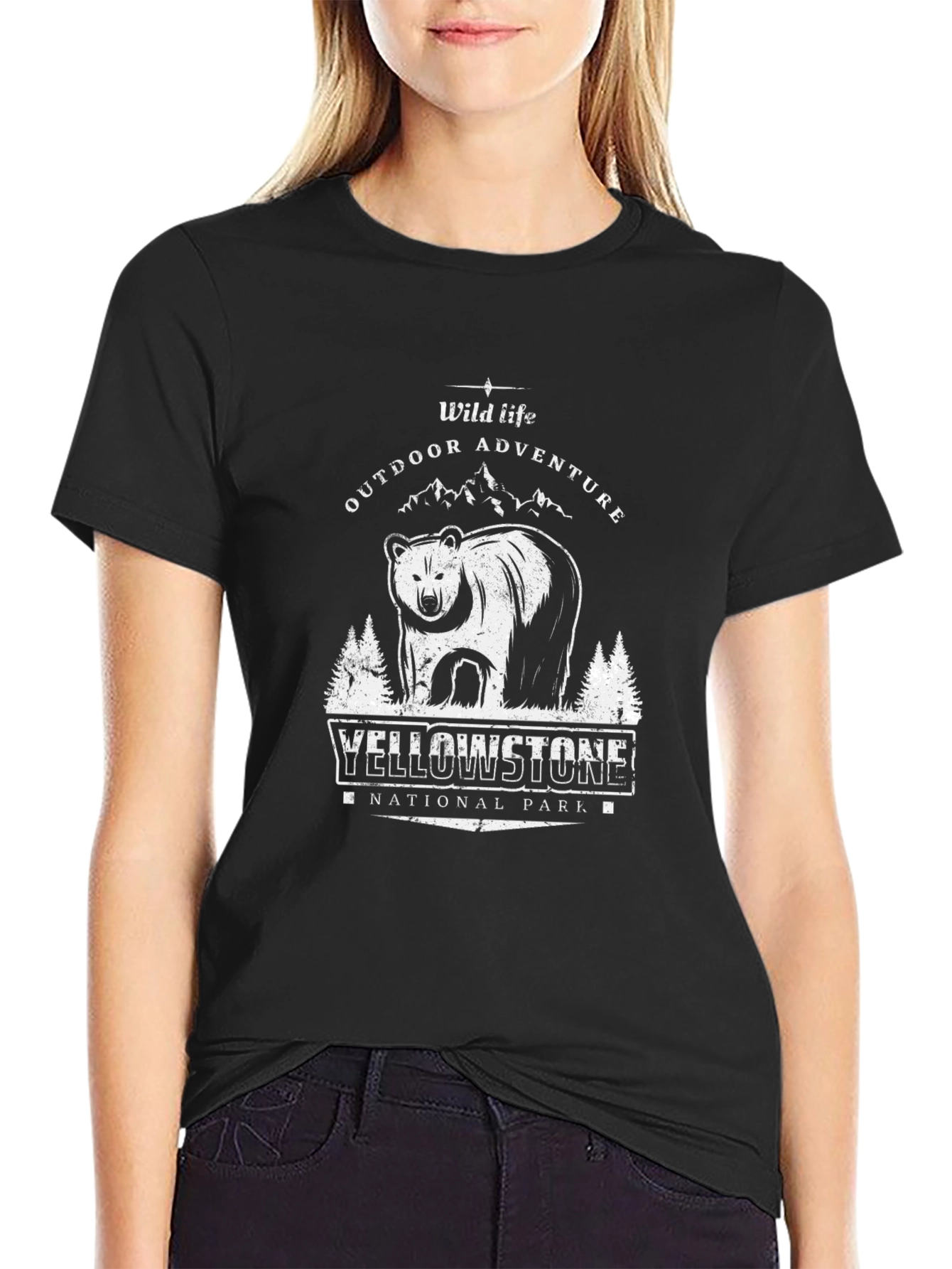 Yellowstone Bear Graphic T-Shirt - Outdoor Adventure