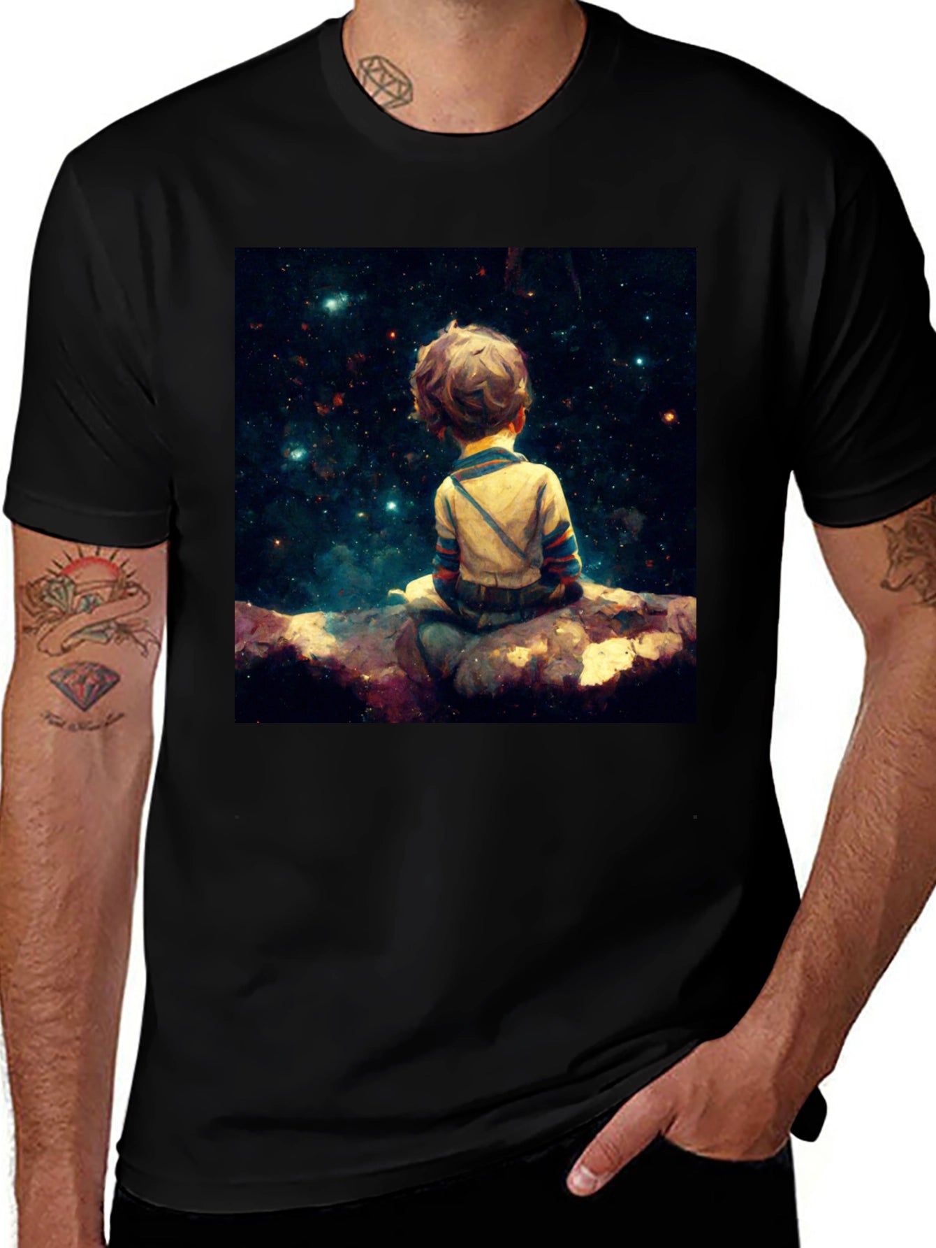 Boy Stargazer Black T-Shirt
