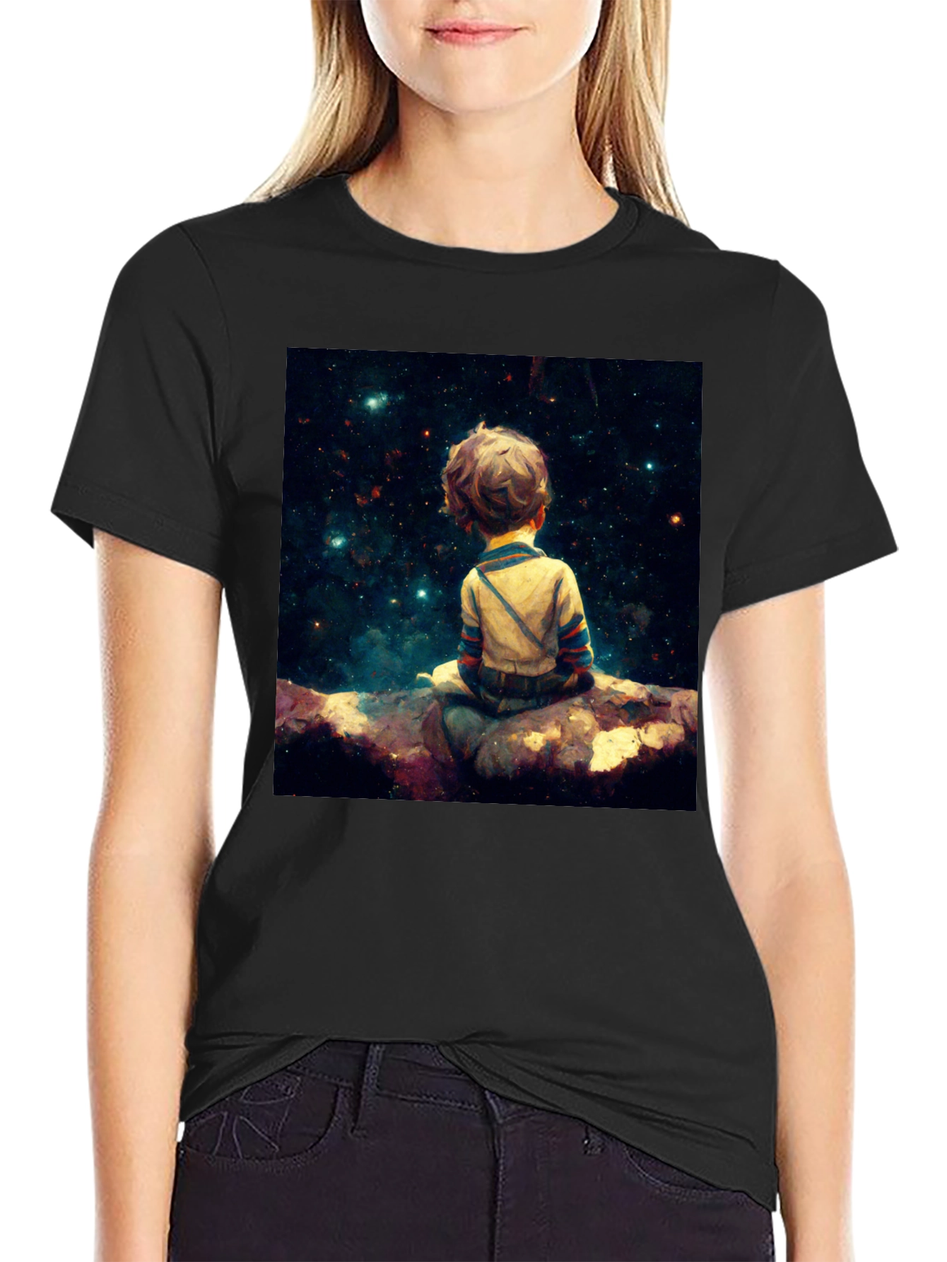 Boy Stargazer Black T-Shirt