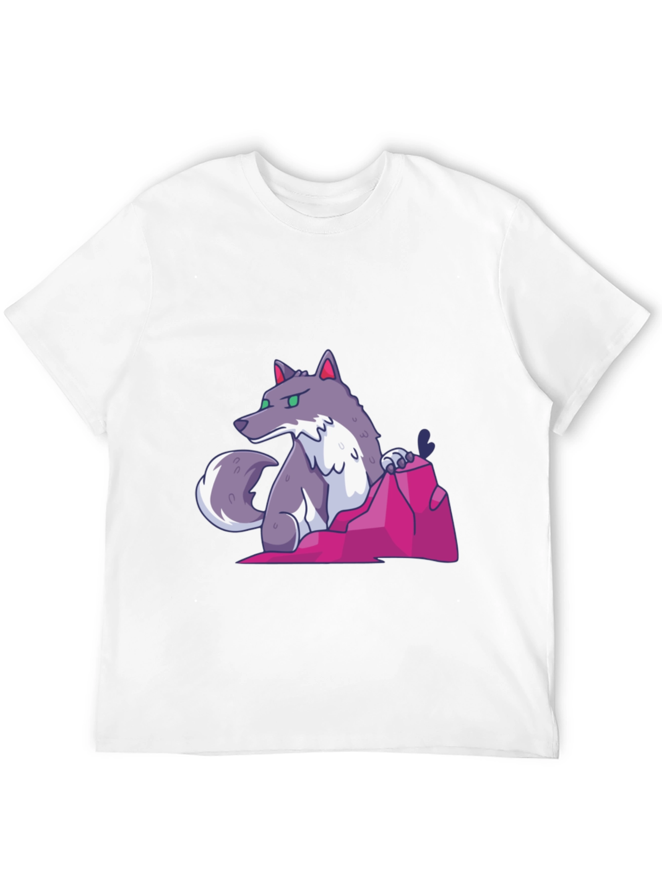Cartoon Wolf Graphic Tee - Cool Casual Style