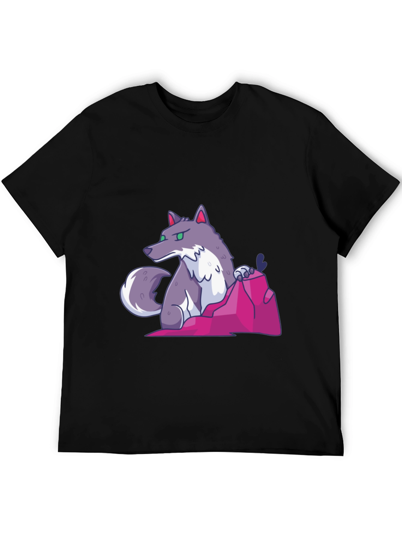 Cartoon Wolf Graphic Tee - Cool Casual Style
