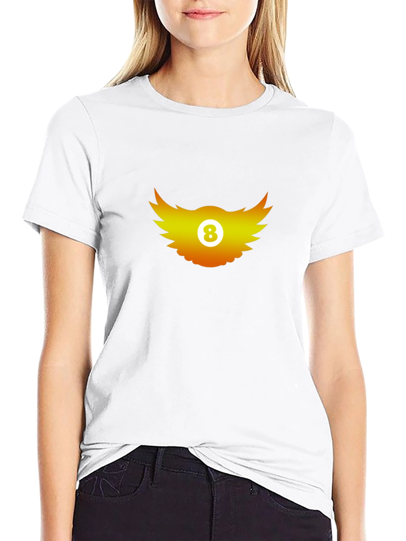 Winged 8-Ball Graphic Tee - Black