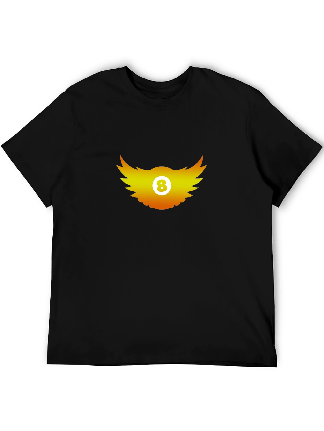 Winged 8-Ball Graphic Tee - Black
