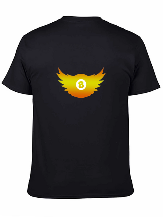 Winged 8-Ball Graphic Tee - Black
