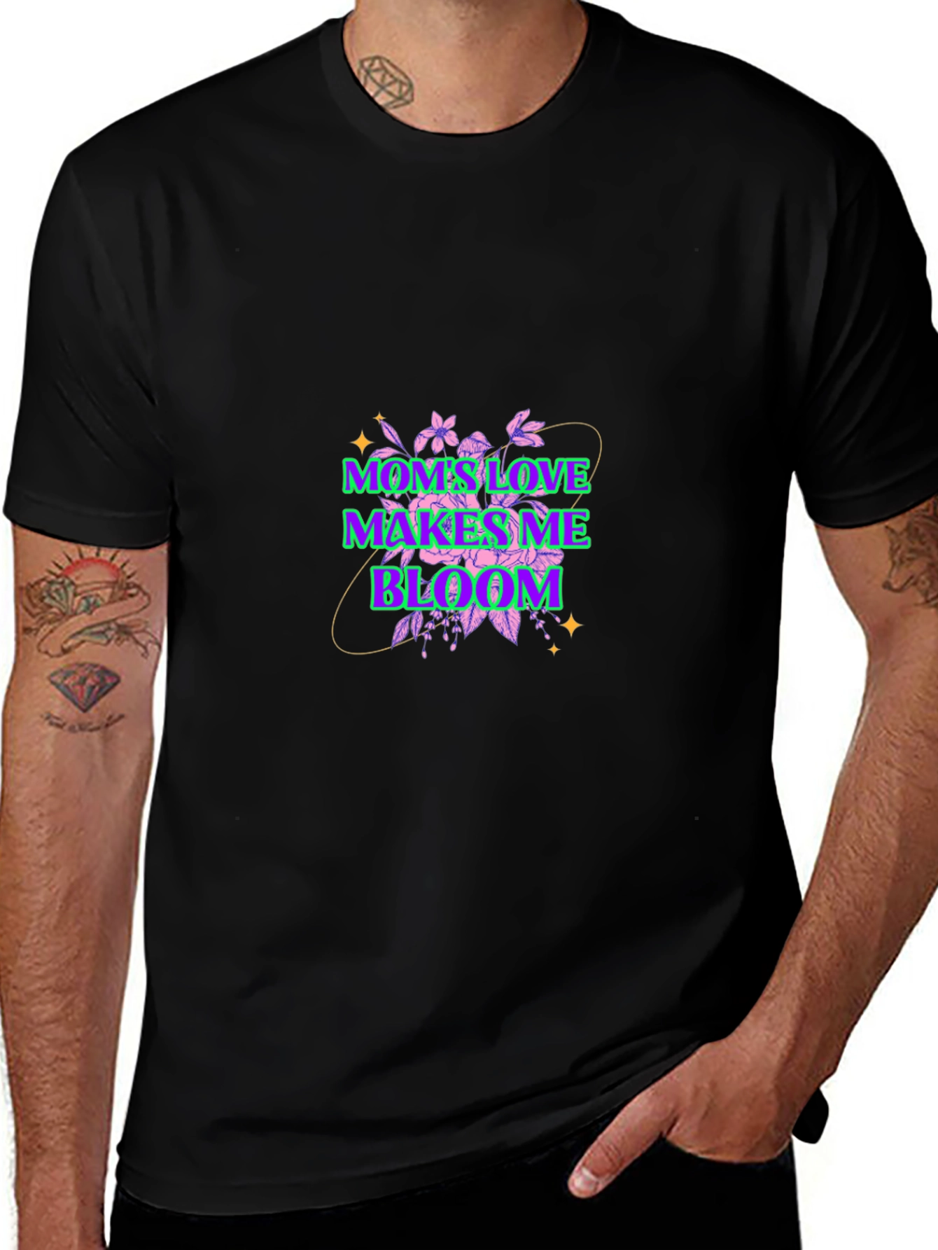Moms Love Makes Me Bloom Graphic T-Shirt