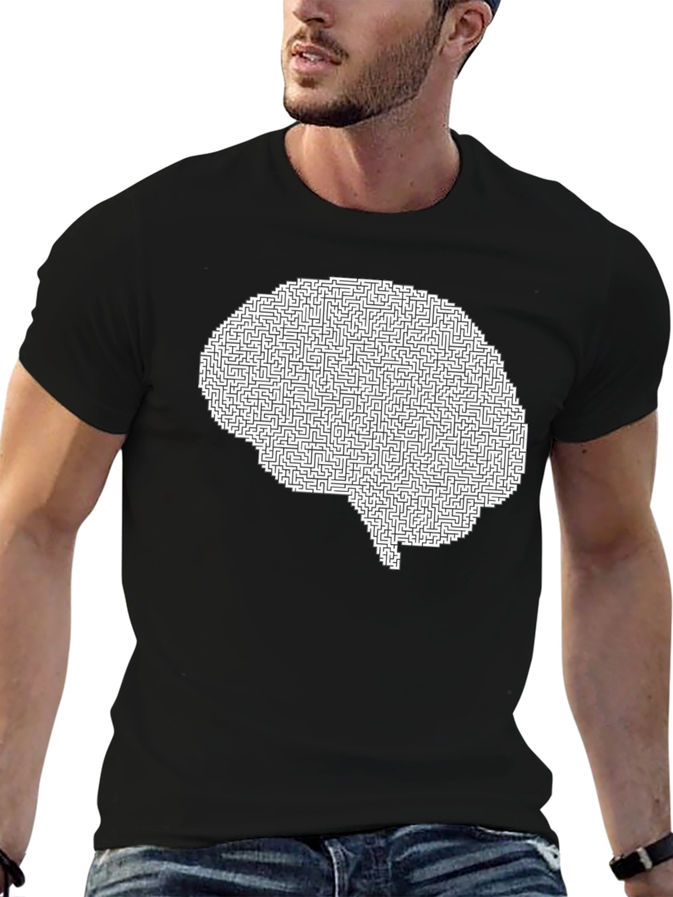 Brain Maze Graphic Tee - Mind Puzzler T-Shirt