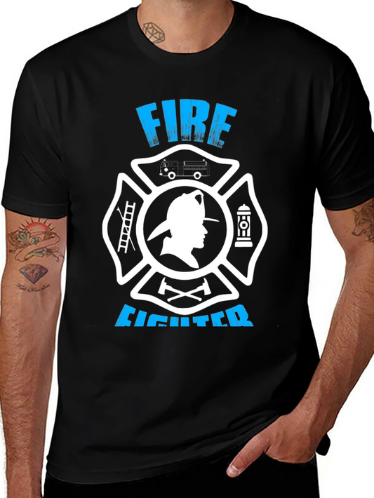 Firefighter Graphic Tee - Maltese Cross Design