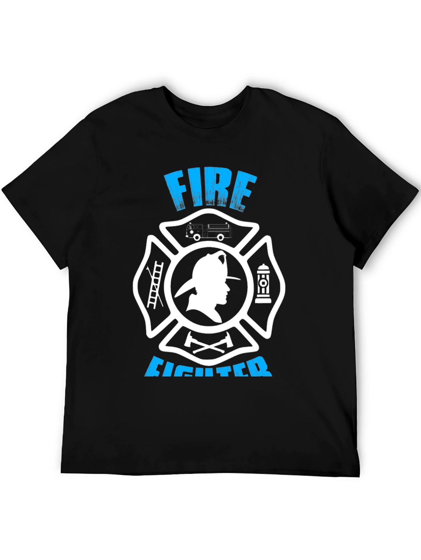 Firefighter Graphic Tee - Maltese Cross Design