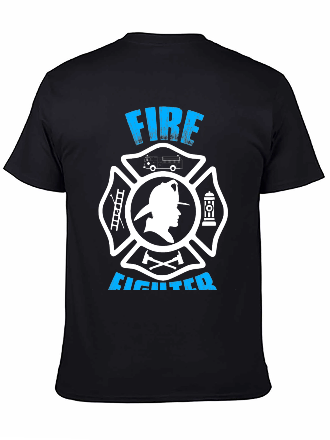 Firefighter Graphic Tee - Maltese Cross Design
