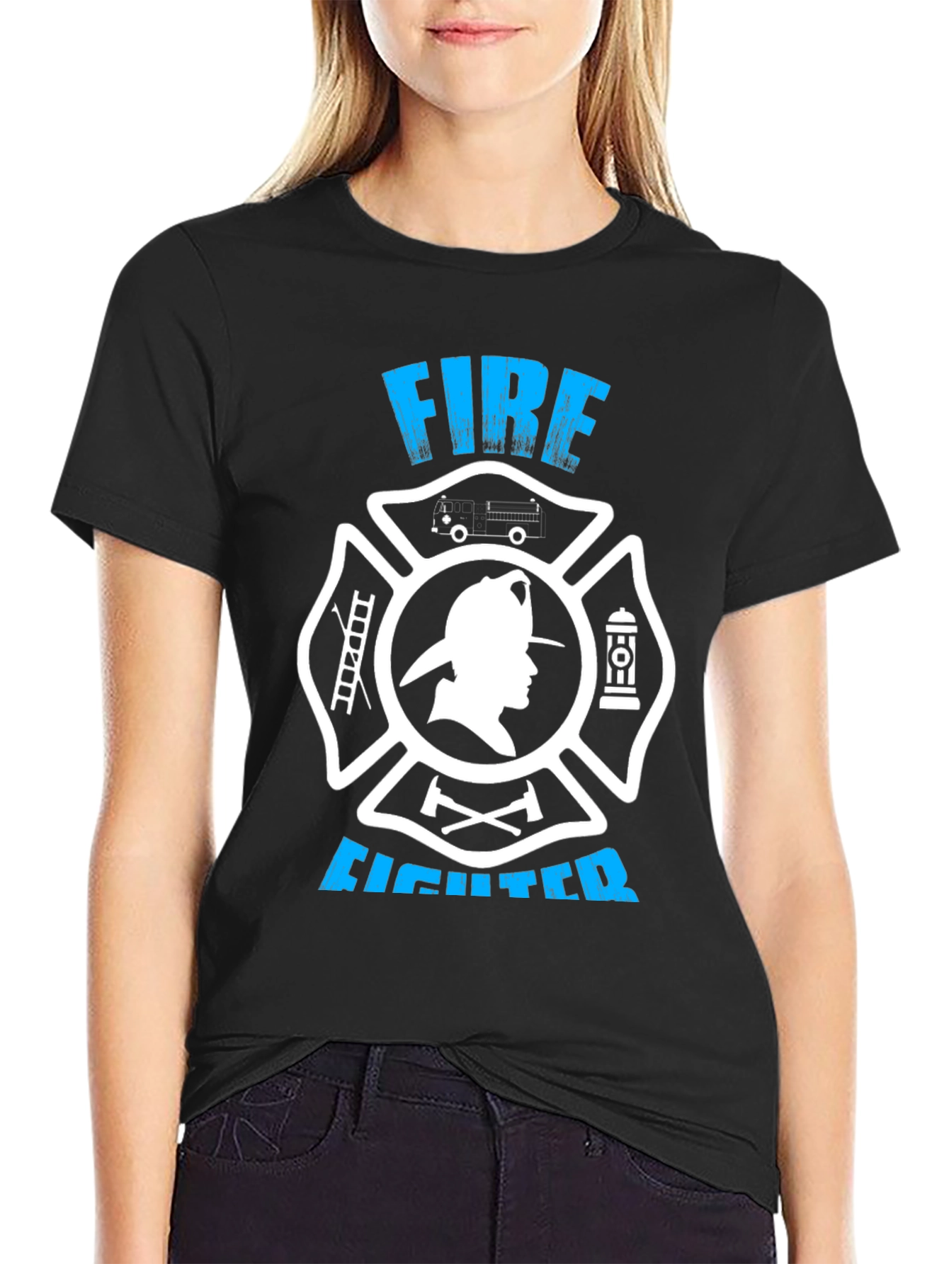 Firefighter Graphic Tee - Maltese Cross Design