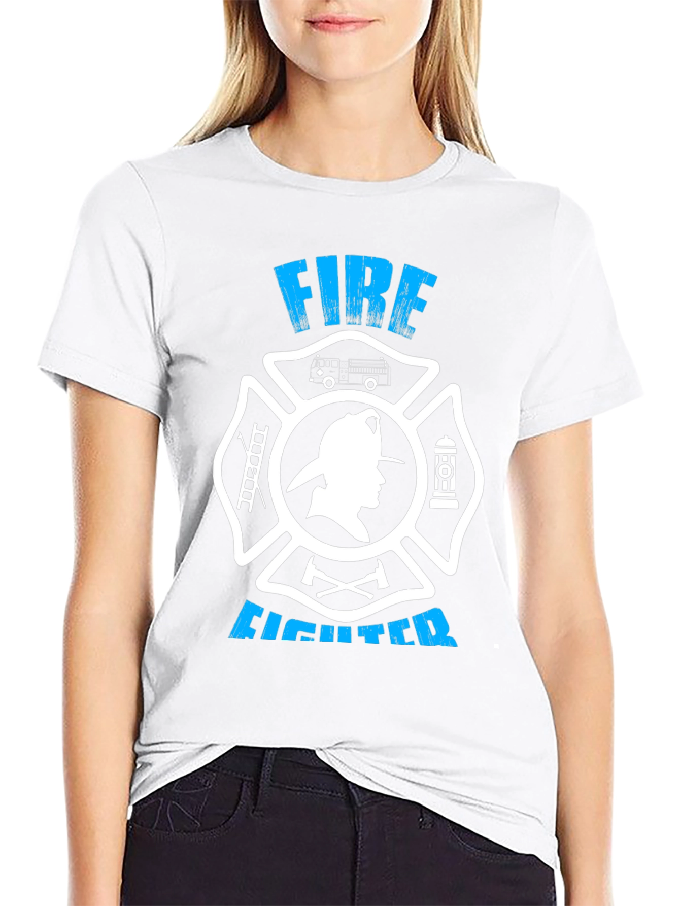 Firefighter Graphic Tee - Maltese Cross Design