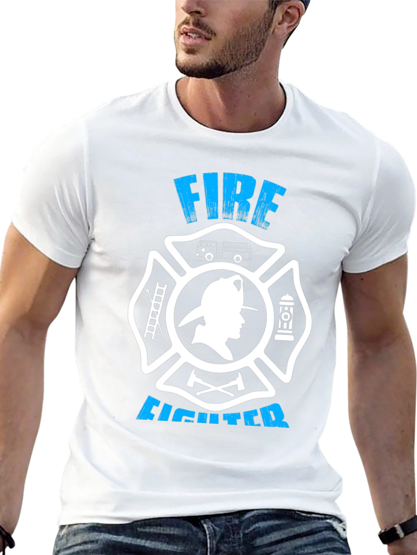 Firefighter Graphic Tee - Maltese Cross Design