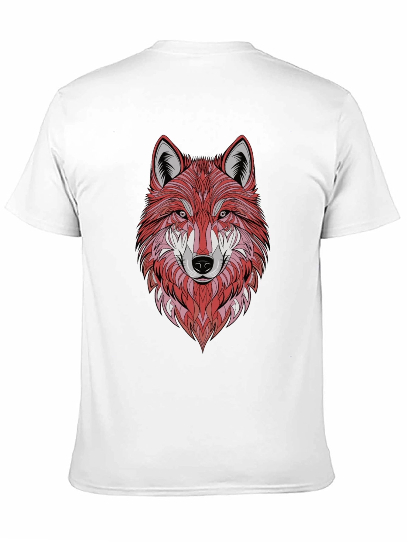 Geometric Wolf Graphic Tee - Stylish Mens Black T-Shirt
