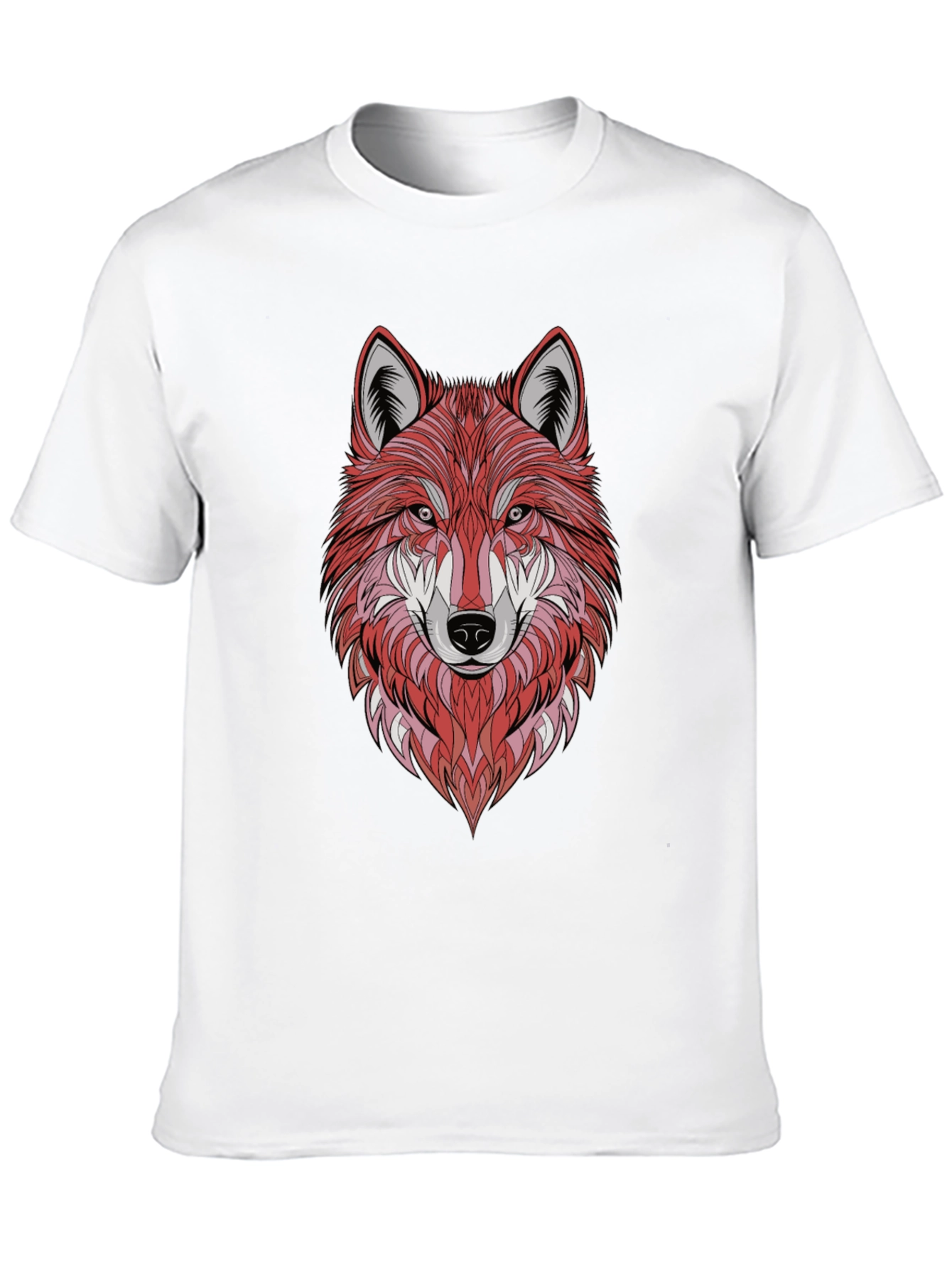 Geometric Wolf Graphic Tee - Stylish Mens Black T-Shirt