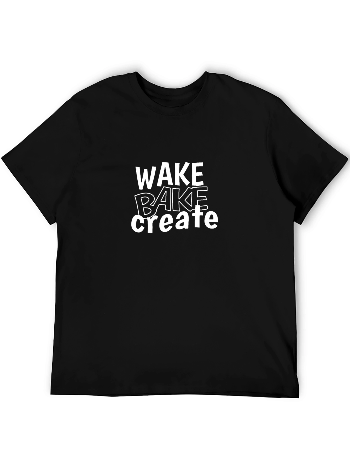 Wake Bake Create Black Graphic T-Shirt