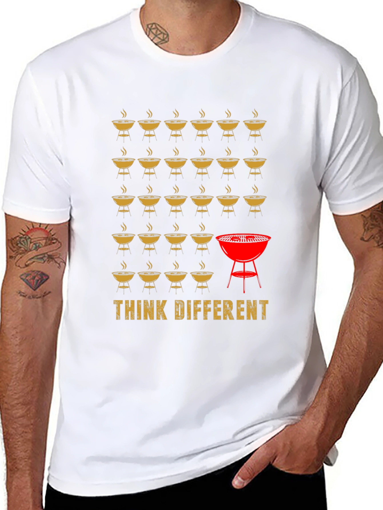 Think Different BBQ Grill T-Shirt - Unique Graphic Tee