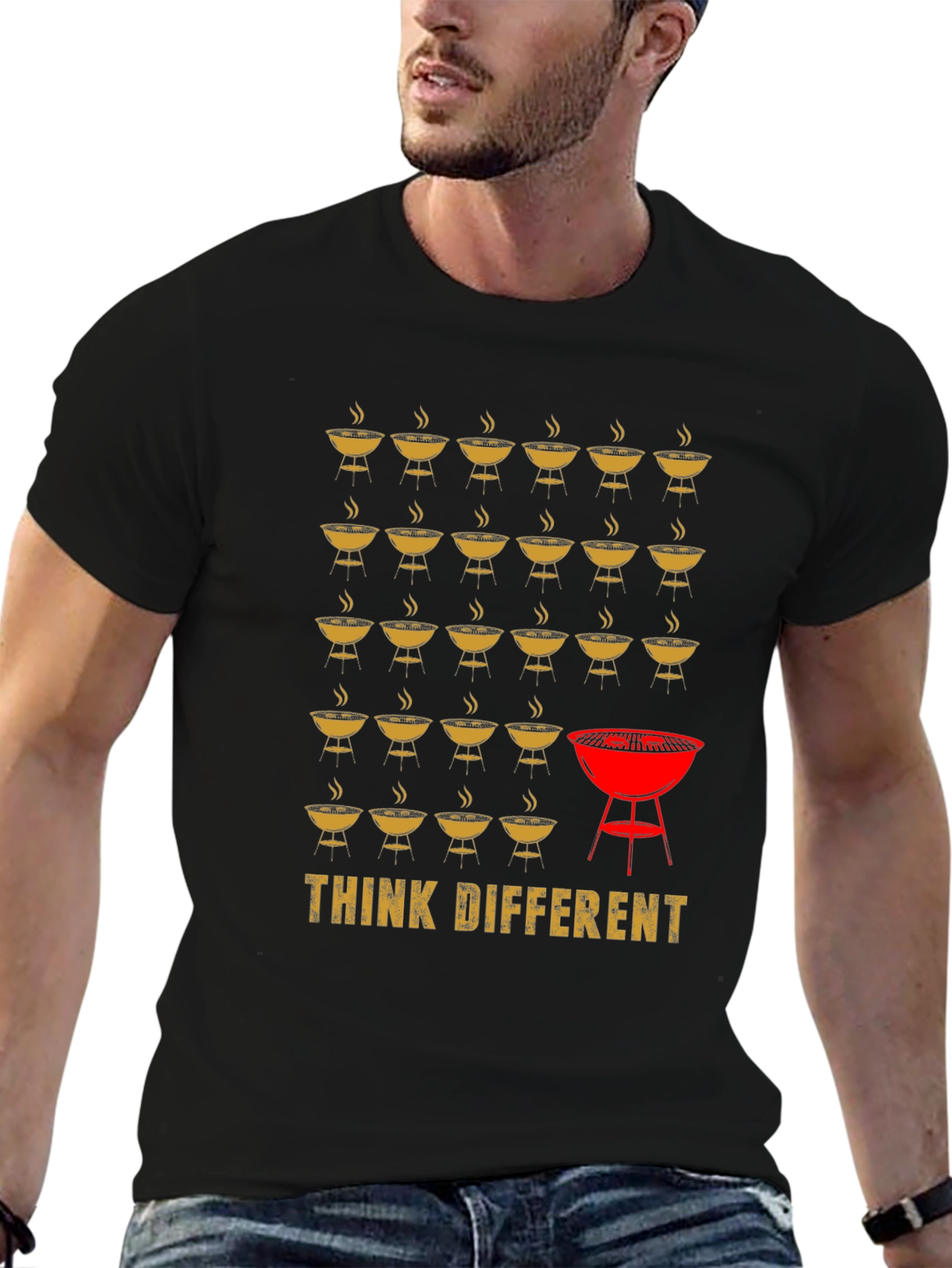 Think Different BBQ Grill T-Shirt - Unique Graphic Tee