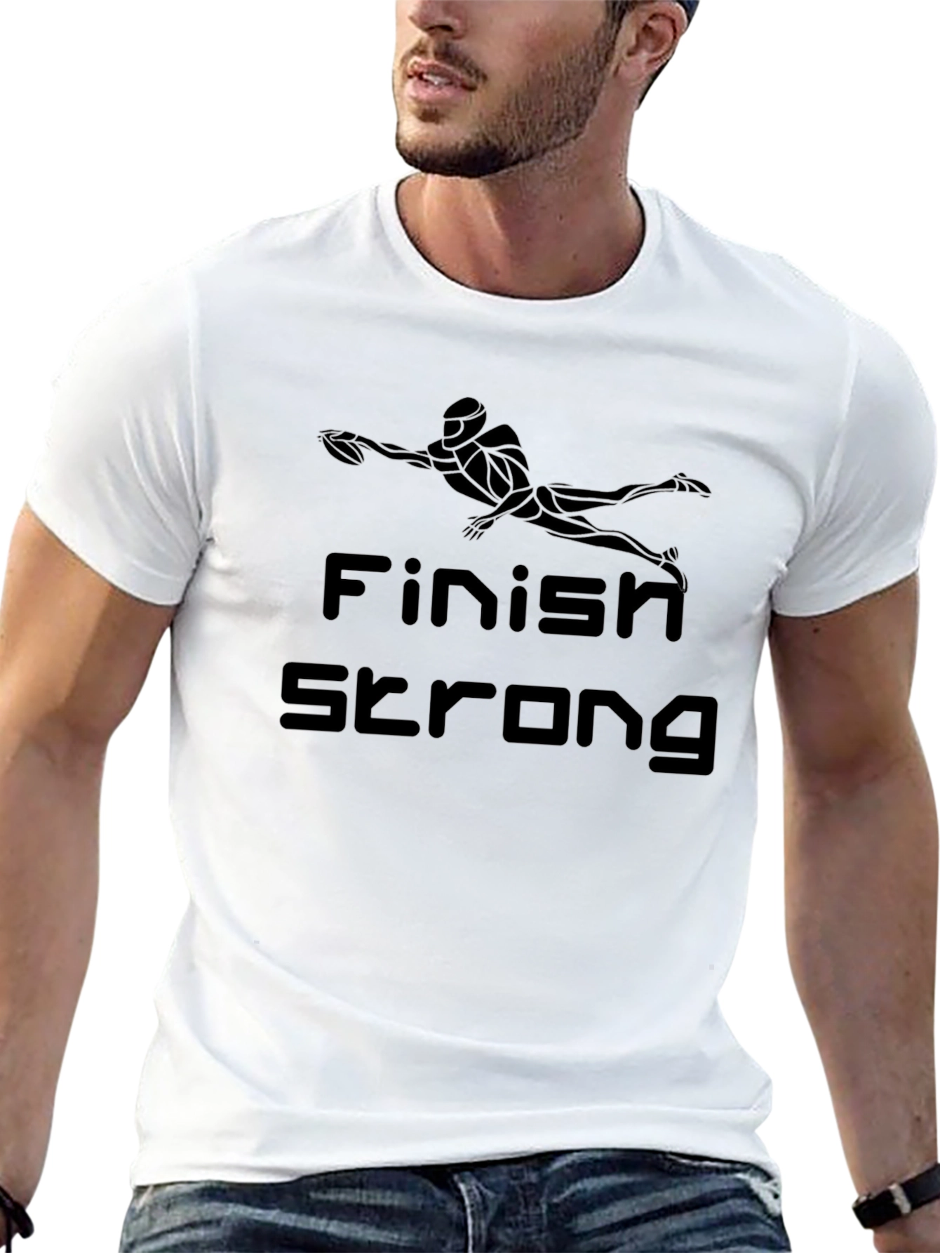 Finish Strong Graphic T-Shirt - Black