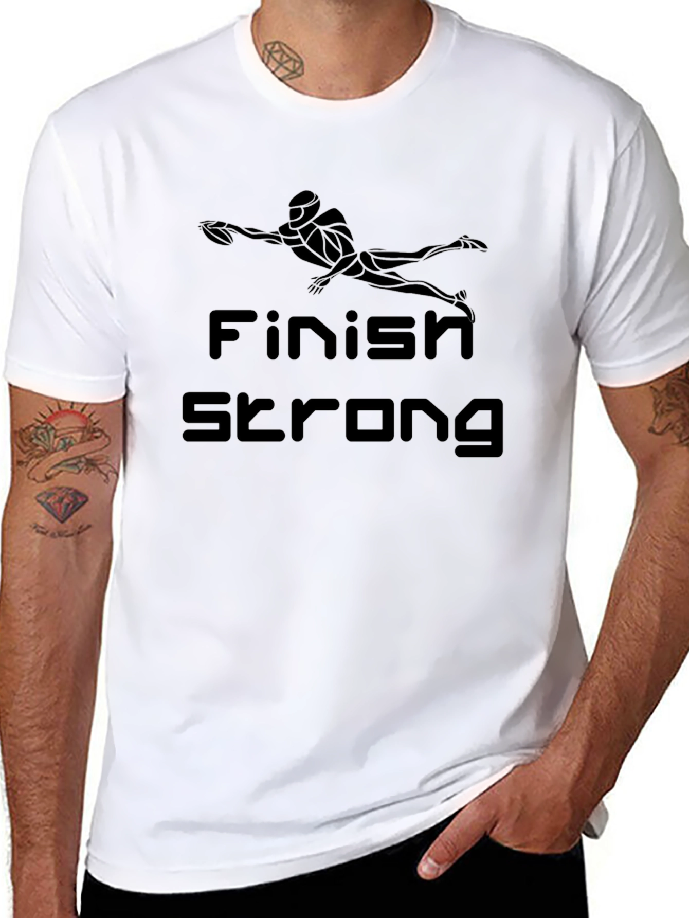 Finish Strong Graphic T-Shirt - Black