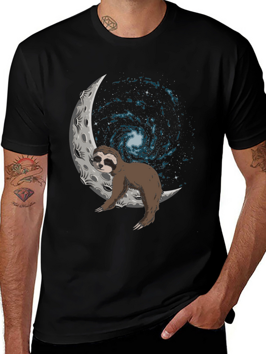 Sloth on Moon Galaxy T-Shirt