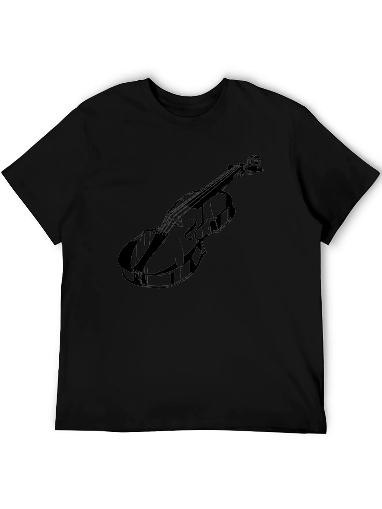 Musical Violin Graphic Tee - Classic Black T-Shirt