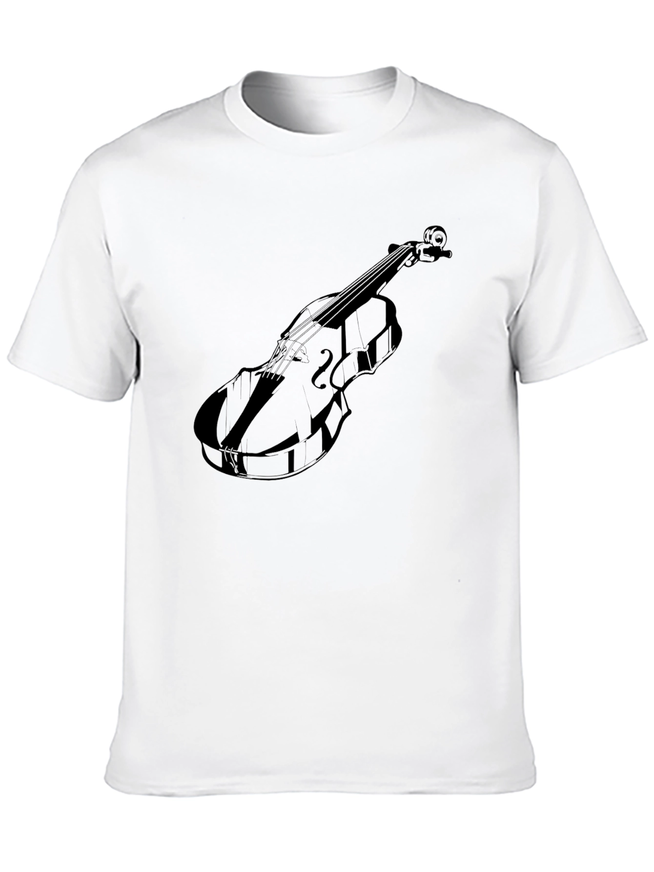 Musical Violin Graphic Tee - Classic Black T-Shirt