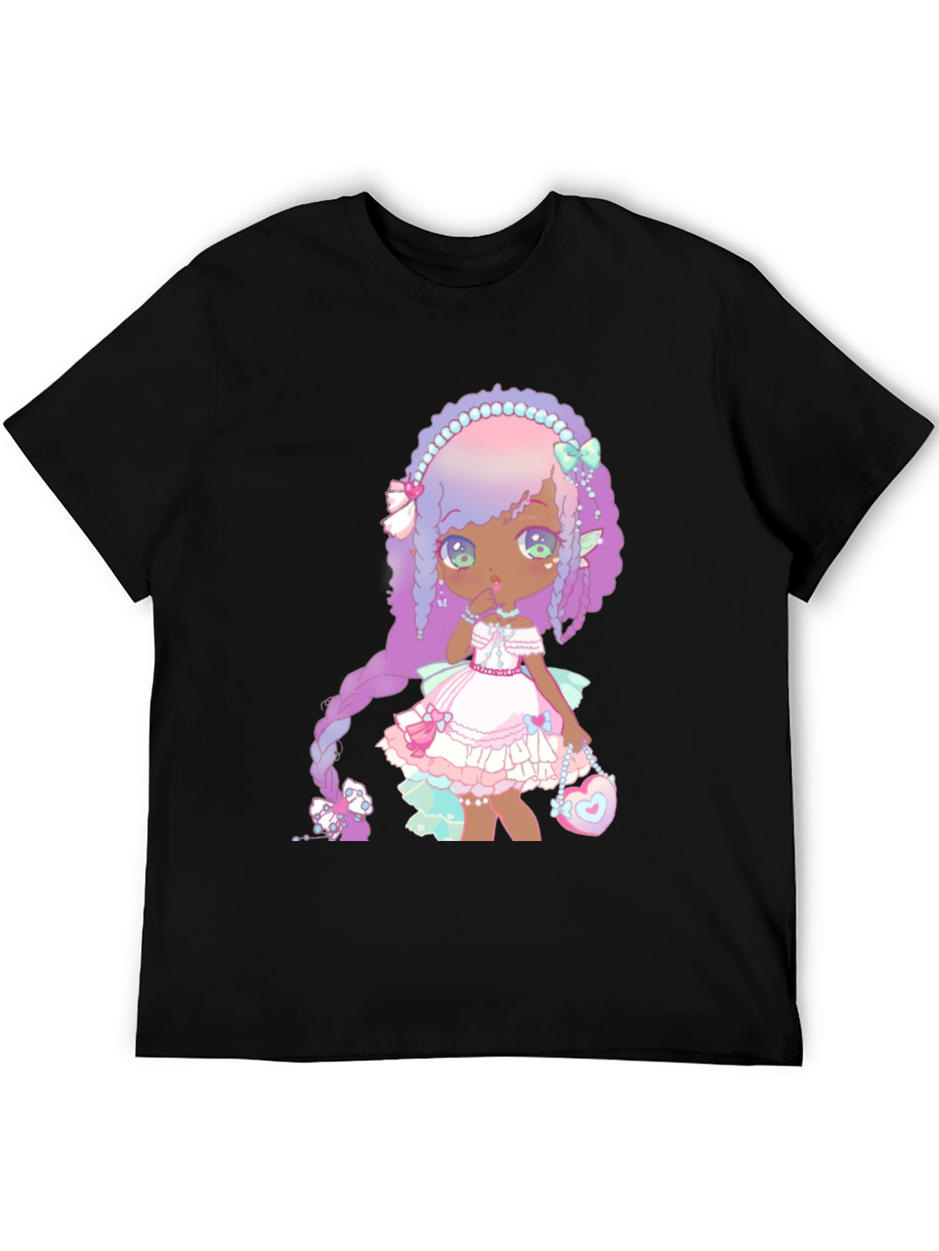 Anime Girl Graphic Black T-Shirt