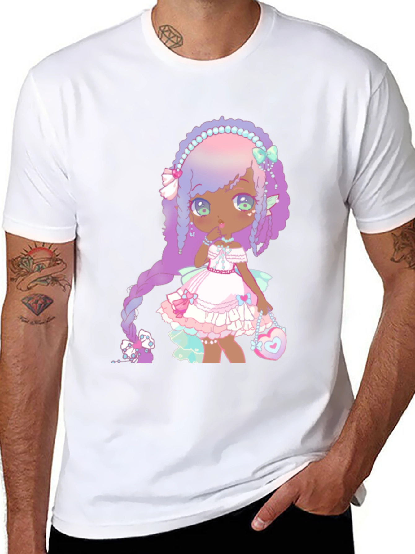 Anime Girl Graphic Black T-Shirt