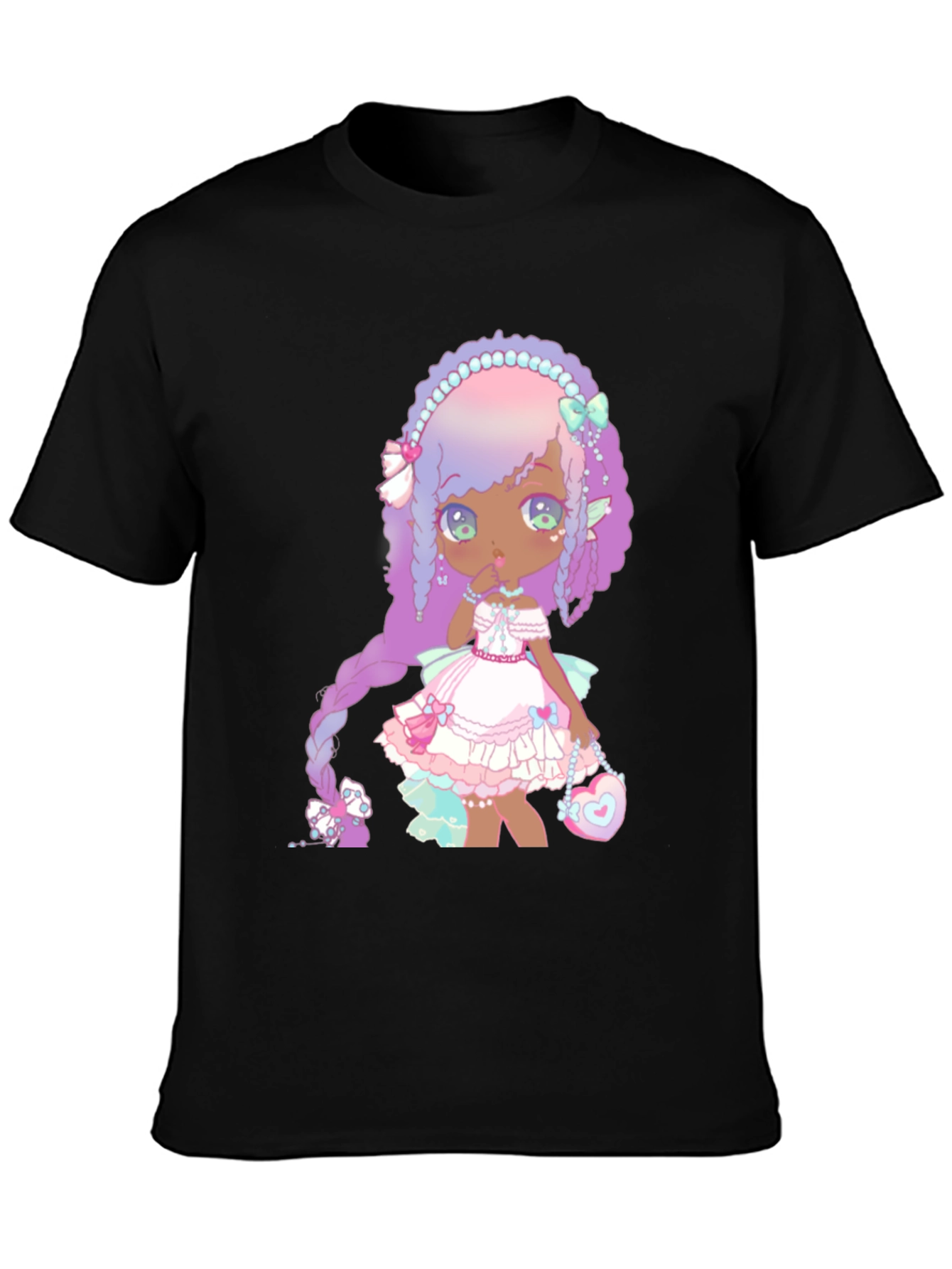 Anime Girl Graphic Black T-Shirt