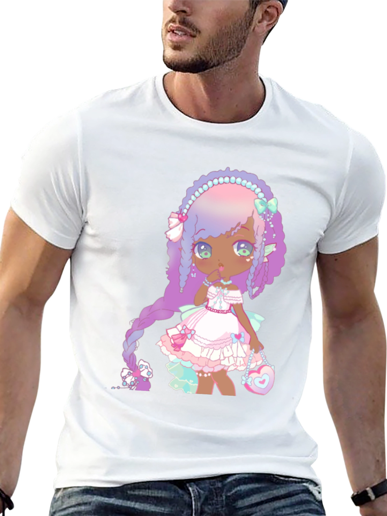Anime Girl Graphic Black T-Shirt
