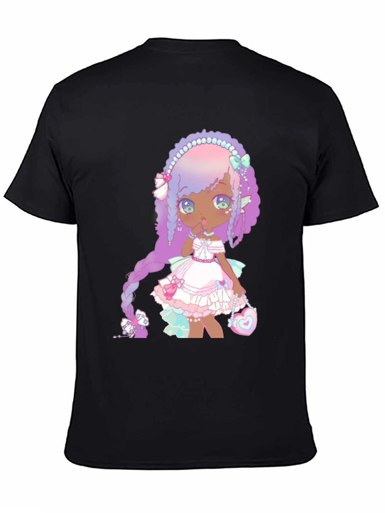 Anime Girl Graphic Black T-Shirt
