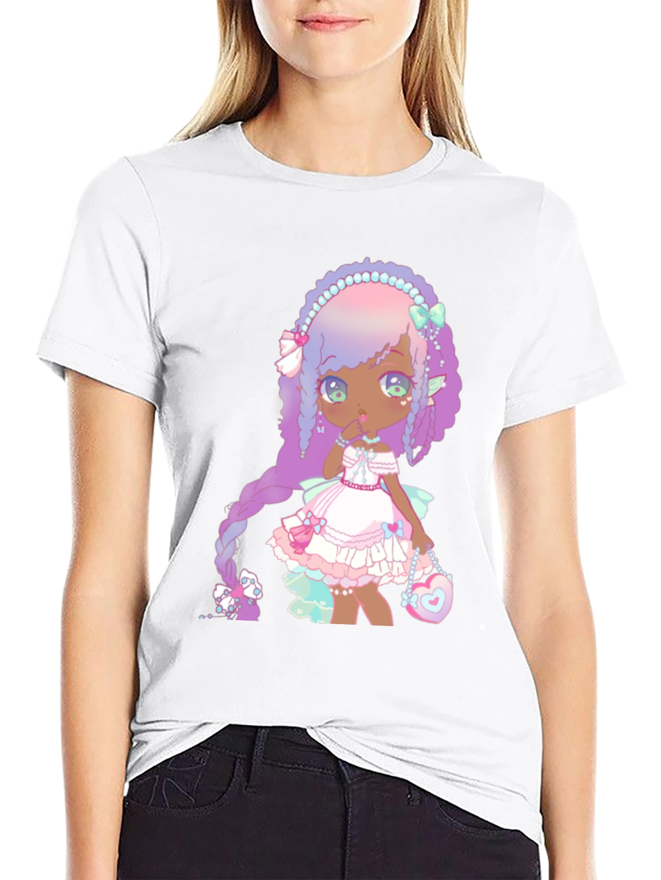 Anime Girl Graphic Black T-Shirt