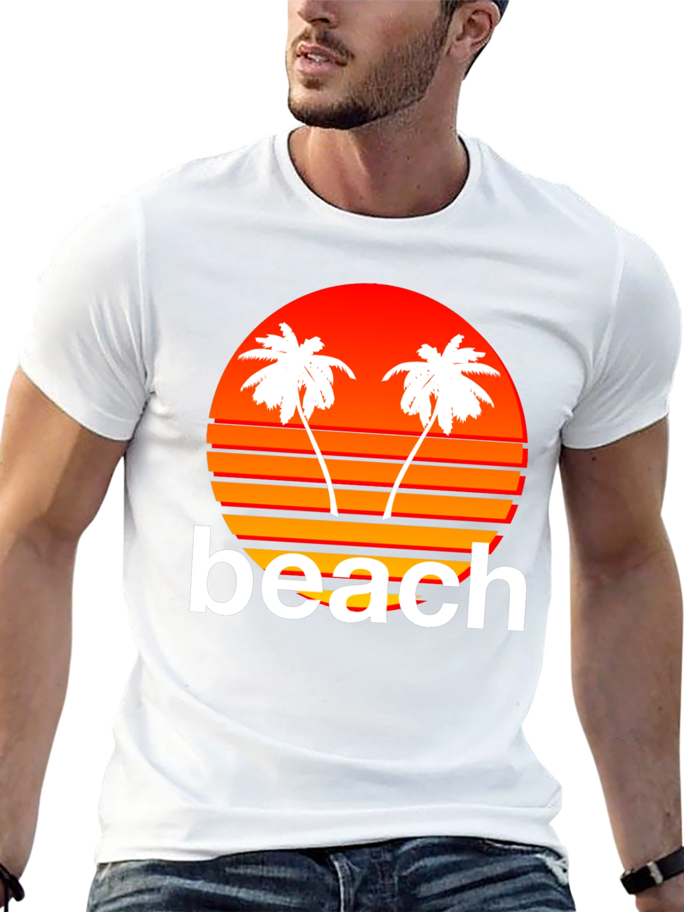 Retro Beach Sunset Graphic T-Shirt
