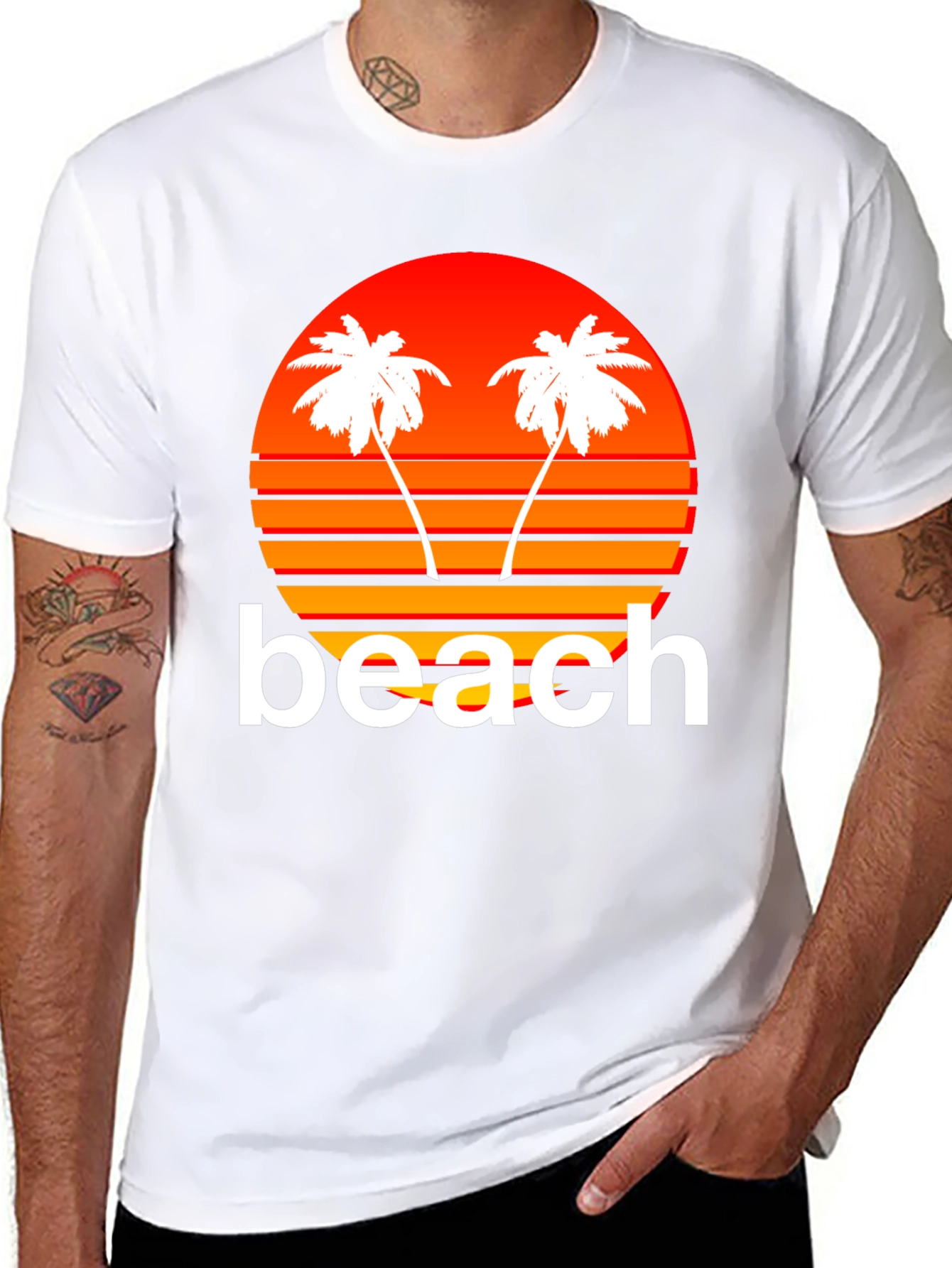 Retro Beach Sunset Graphic T-Shirt