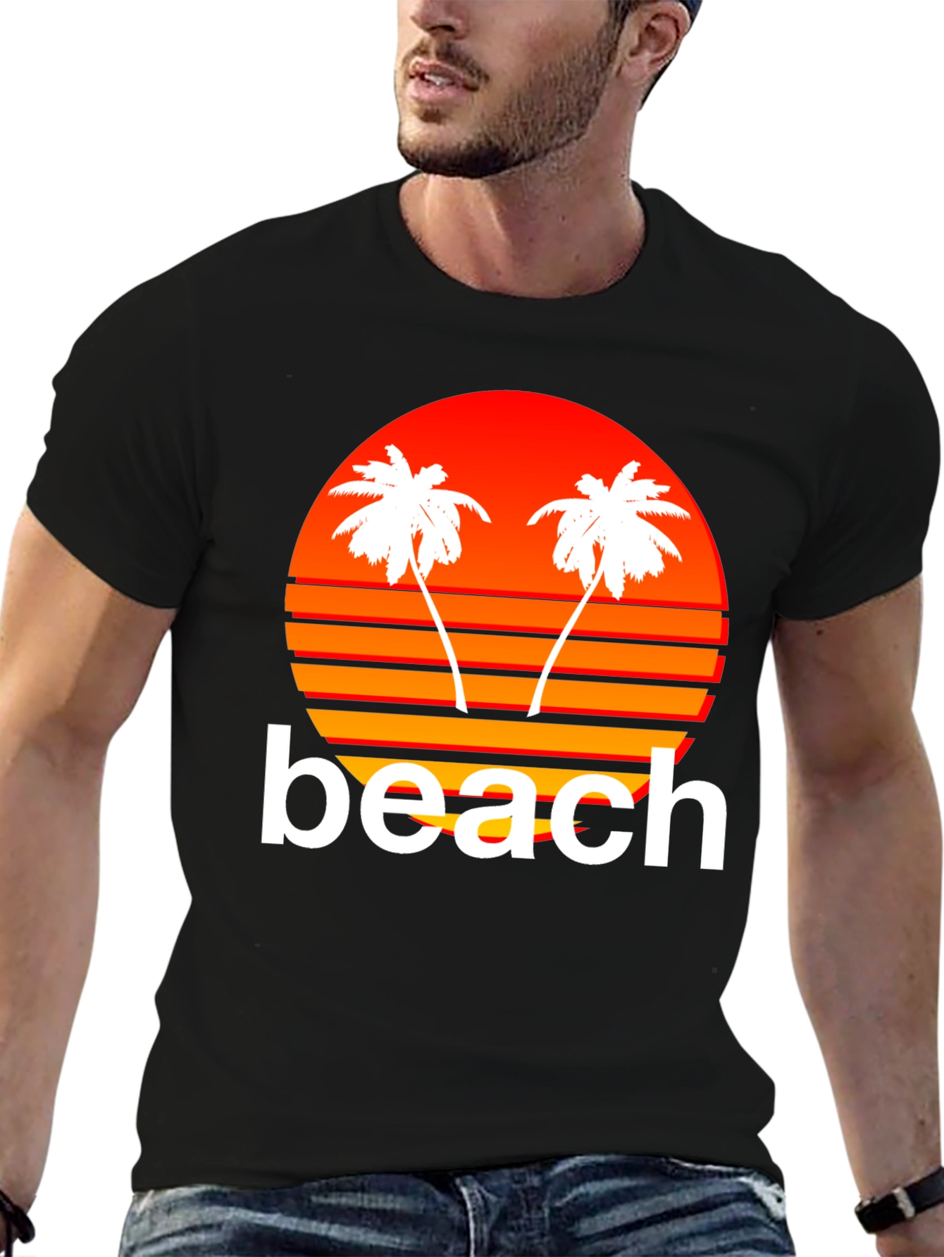 Retro Beach Sunset Graphic T-Shirt