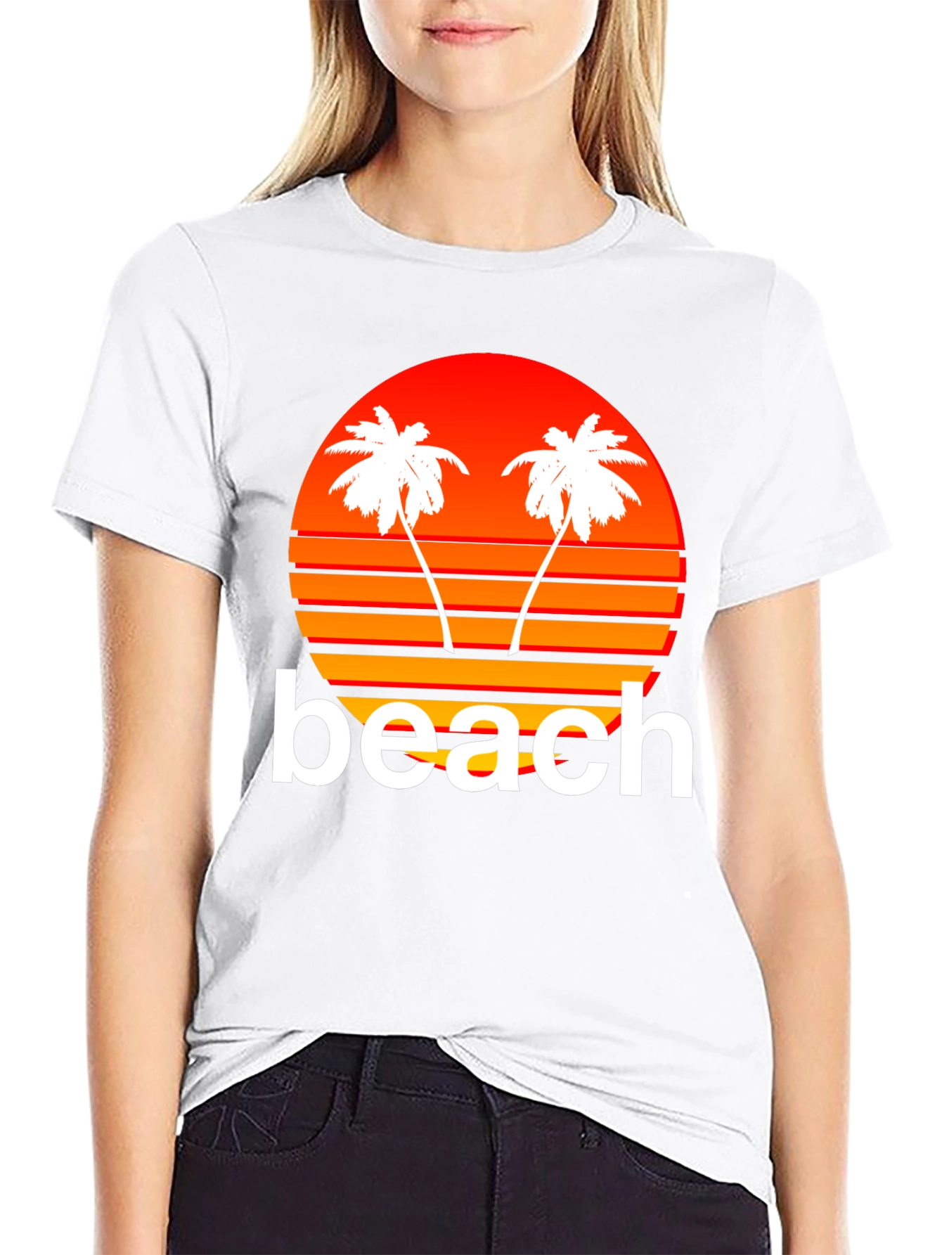 Retro Beach Sunset Graphic T-Shirt