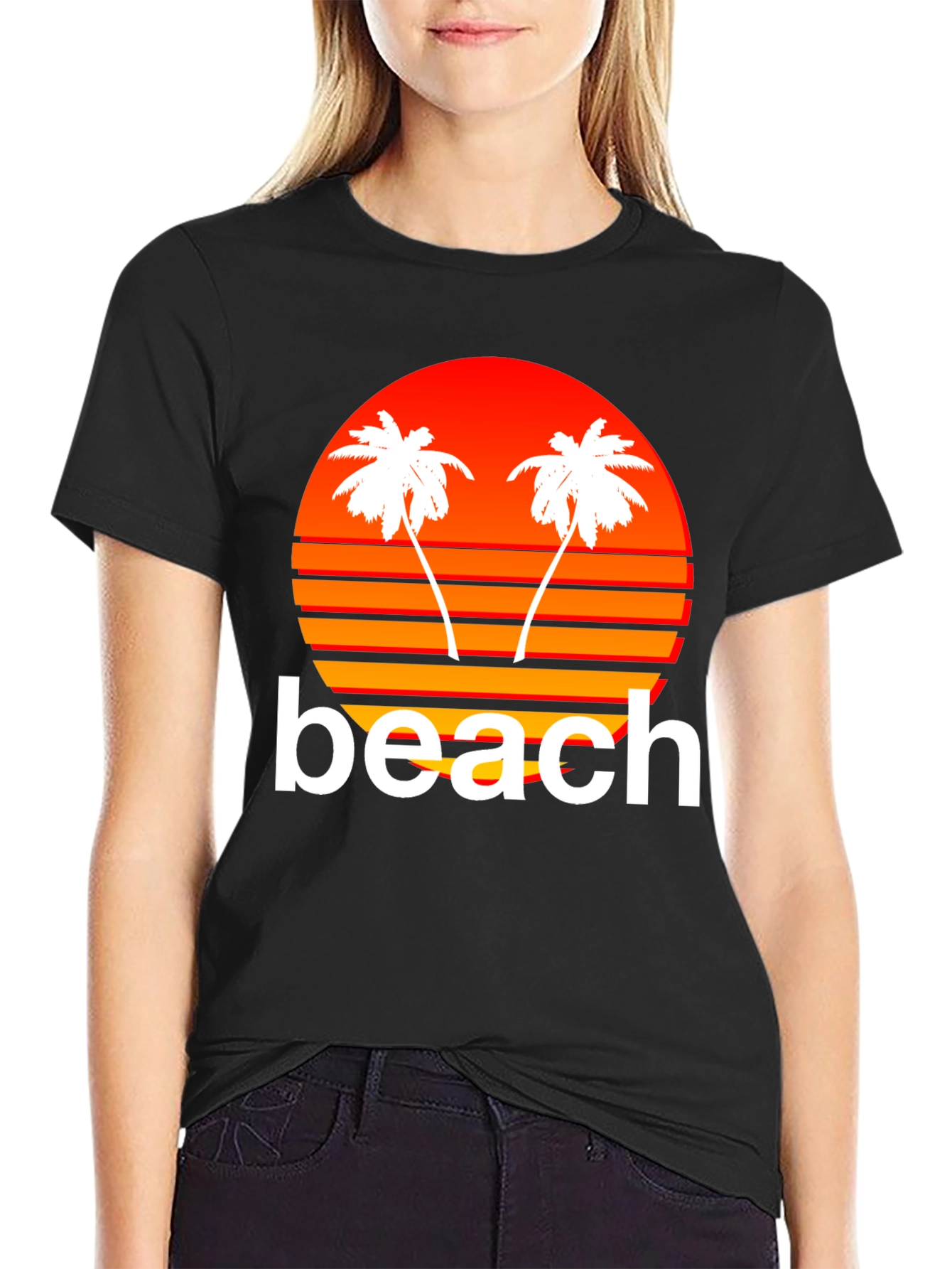 Retro Beach Sunset Graphic T-Shirt