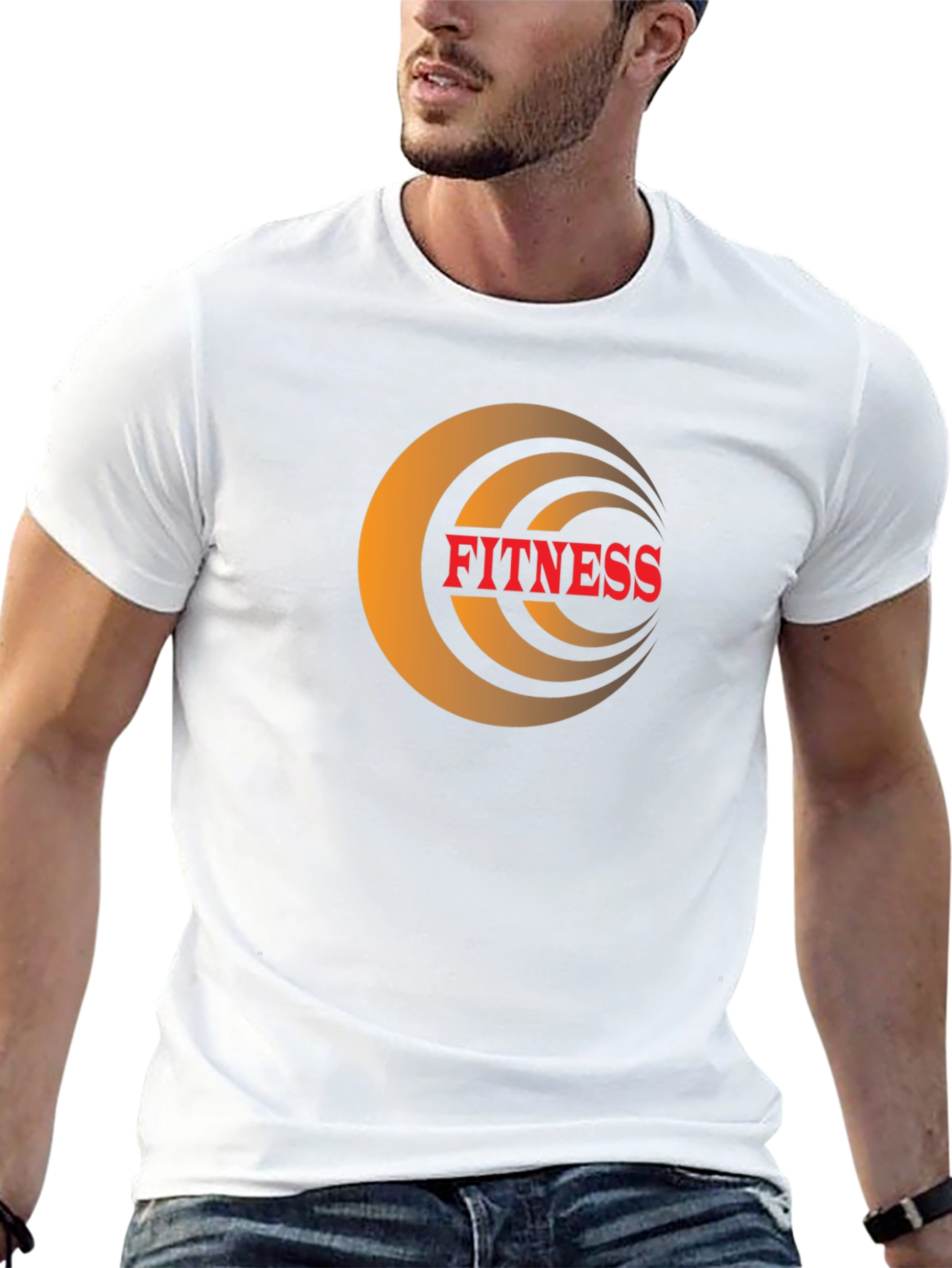 Fitness Graphic Tee - Black Crew Neck T-Shirt