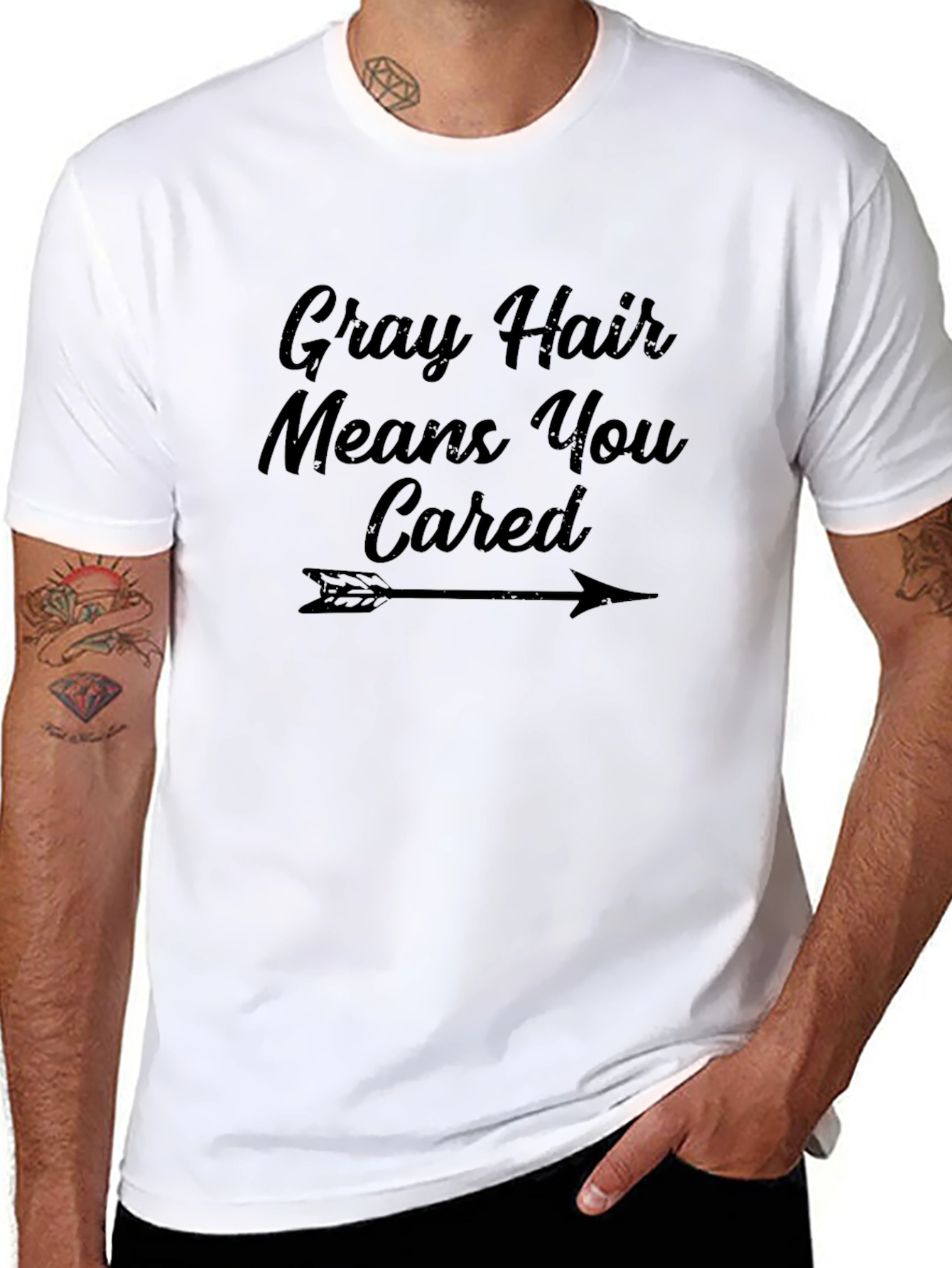 Gray Hair Means You Cared Graphic Tee