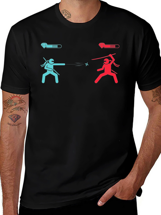 Ninja Battle Black T-Shirt - Level Up Your Style