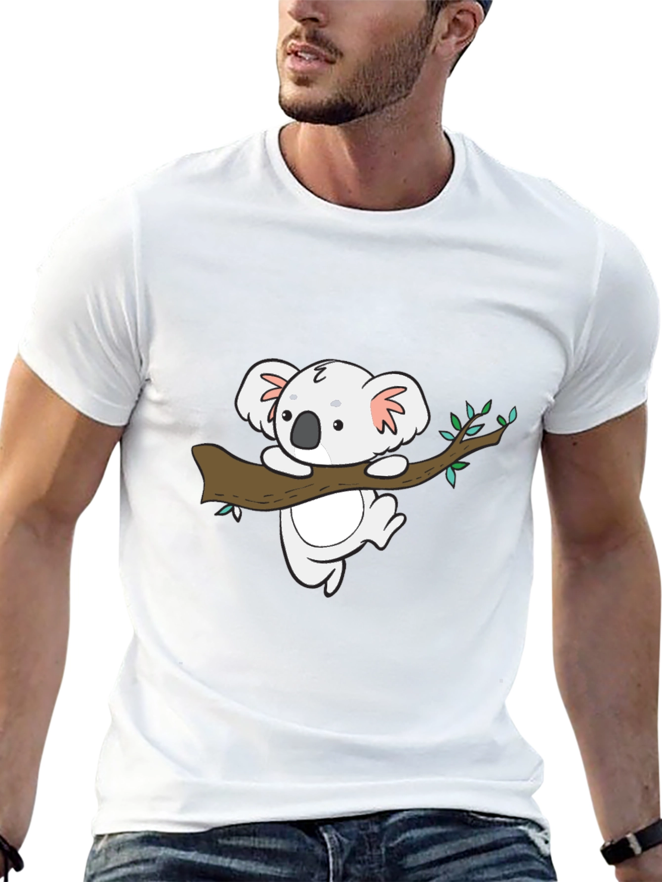 Koala Graphic Tee - Soft Cotton Blend Casual Shirt