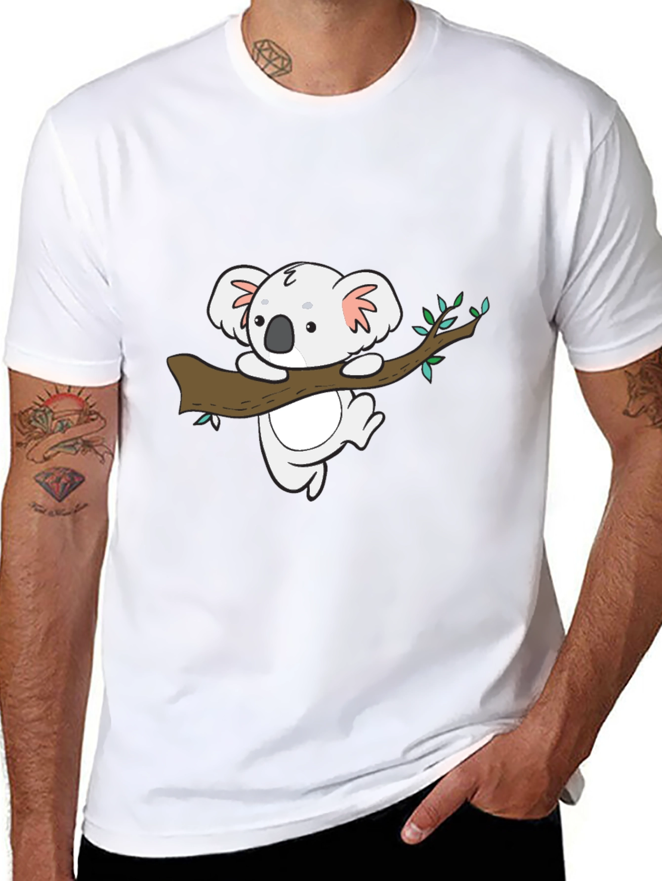 Koala Graphic Tee - Soft Cotton Blend Casual Shirt