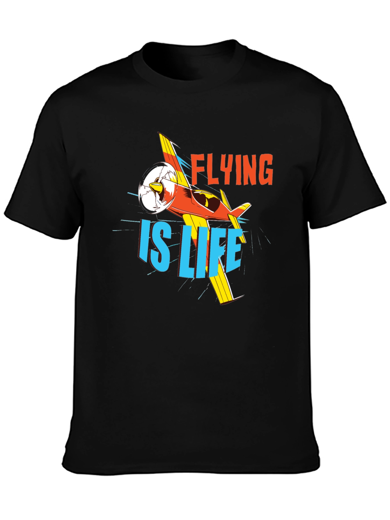 Flying is Life Graphic Tee - Black