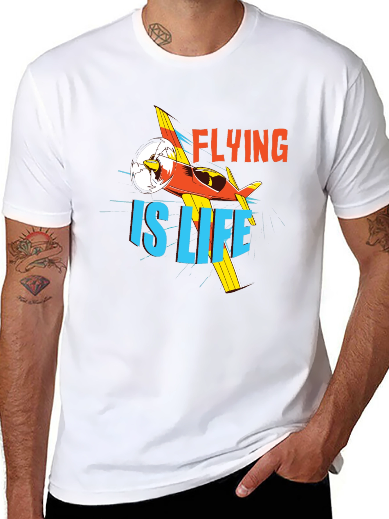 Flying is Life Graphic Tee - Black