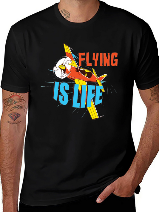 Flying is Life Graphic Tee - Black