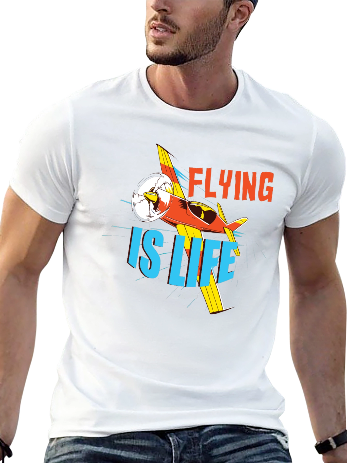 Flying is Life Graphic Tee - Black